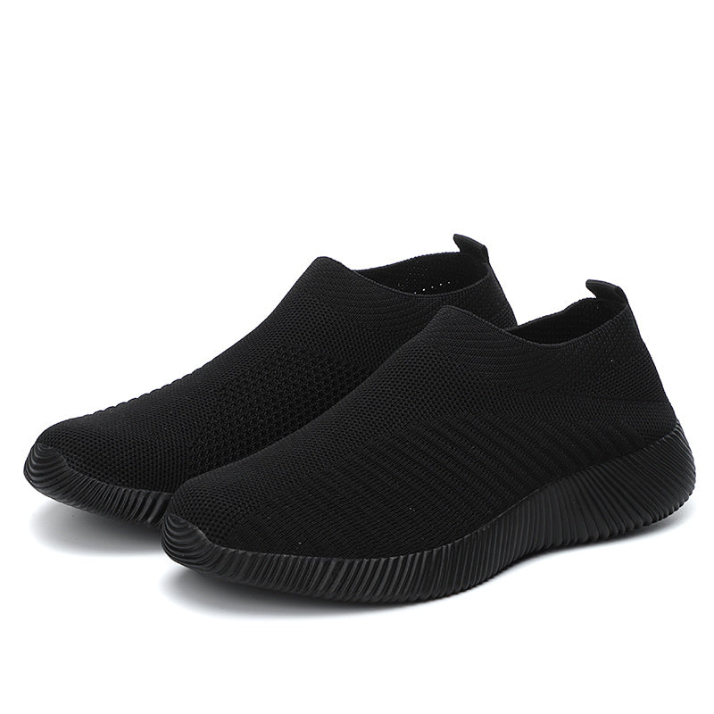 [Lightweight Sneakers] Women's Lightweight Slip-On Sneakers | Solid Color Fabric Upper | Round Toe, MD Sole, Low Top | All-Season Casual Shoes | for Running, Fitness, Dance, Walking, Travel