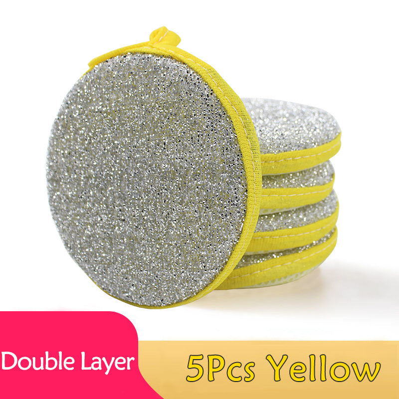 [Dishwashing Sponge] 5/10pcs Double Side Dishwashing Sponge - Pan Pot Dish Wash Sponges - Household Cleaning Tools - Kitchen Tableware - Dish Washing Brush
