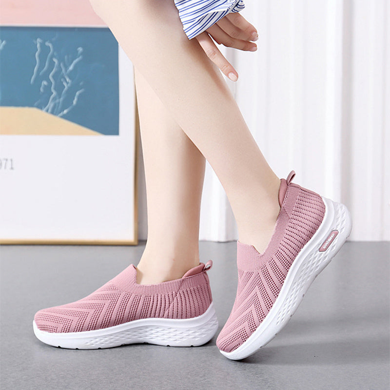 Casual Mesh Shoes Sock Slip On Flat Shoes For Women Sneakers Casual Soft Sole Walking Sports Shoe - Belvar