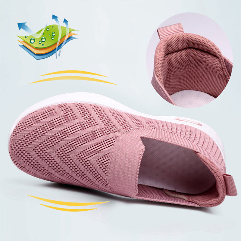 Casual Mesh Shoes Sock Slip On Flat Shoes For Women Sneakers Casual Soft Sole Walking Sports Shoe - Belvar