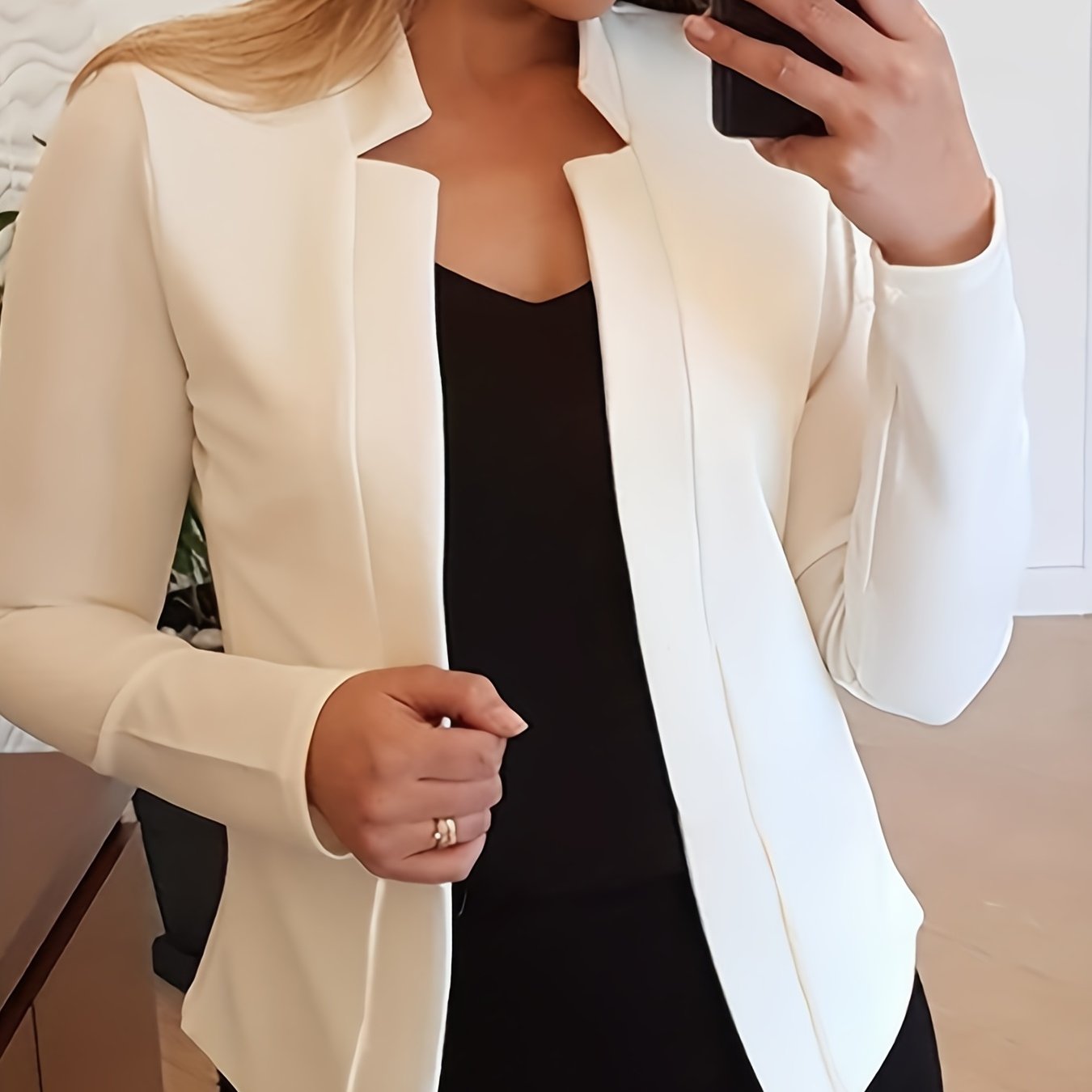 Women's Elegant Solid Color Long Sleeve Cardigan Jacket - Open Front H-Silhouette Design, Machine Washable All-Season Versatile Sweater for Casual & Formal Wear, Cardigan Sweater, Durable Knitwear