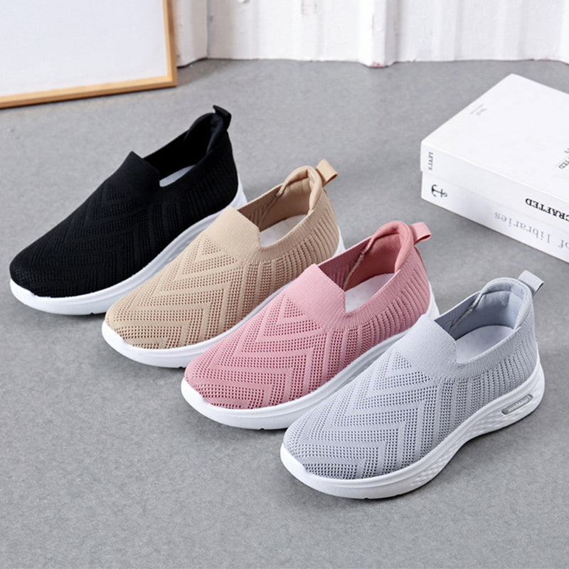 Casual Mesh Shoes Sock Slip On Flat Shoes For Women Sneakers Casual Soft Sole Walking Sports Shoe - Belvar