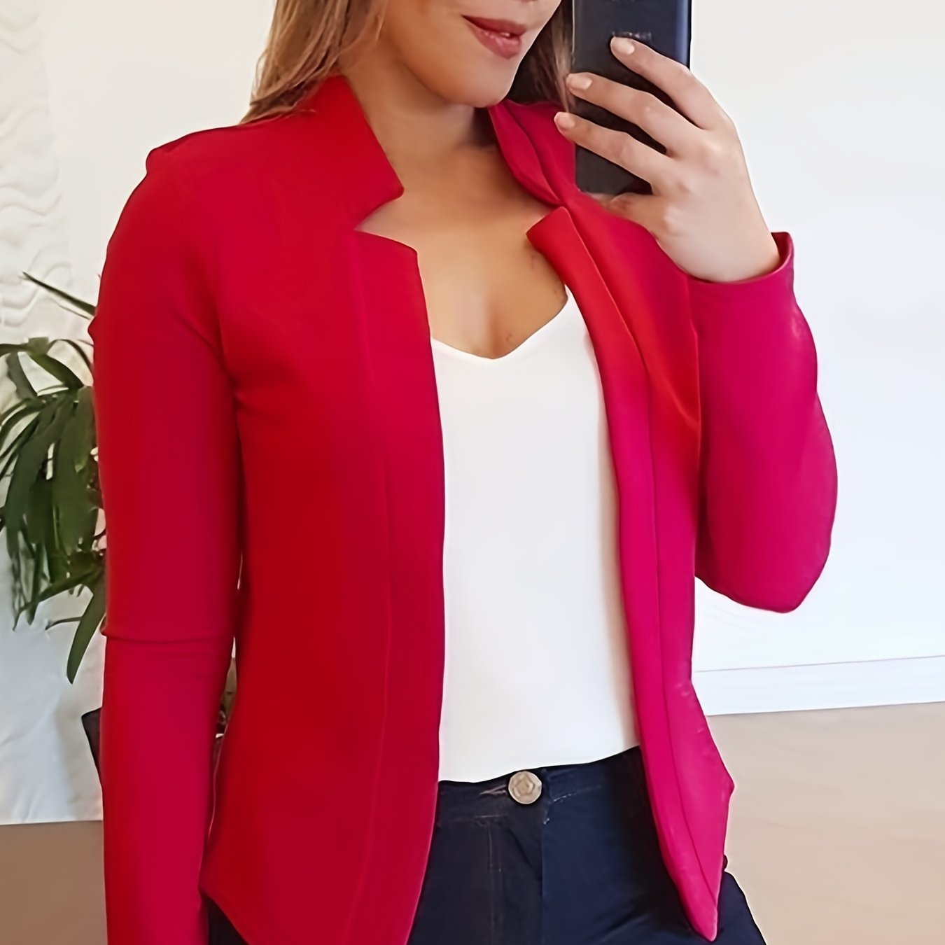 Women's Elegant Solid Color Long Sleeve Cardigan Jacket - Open Front H-Silhouette Design, Machine Washable All-Season Versatile Sweater for Casual & Formal Wear, Cardigan Sweater, Durable Knitwear