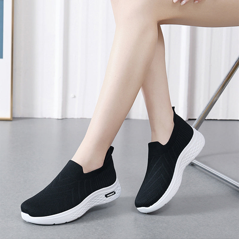Casual Mesh Shoes Sock Slip On Flat Shoes For Women Sneakers Casual Soft Sole Walking Sports Shoe - Belvar