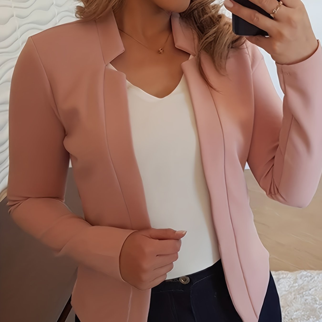 Women's Elegant Solid Color Long Sleeve Cardigan Jacket - Open Front H-Silhouette Design, Machine Washable All-Season Versatile Sweater for Casual & Formal Wear, Cardigan Sweater, Durable Knitwear