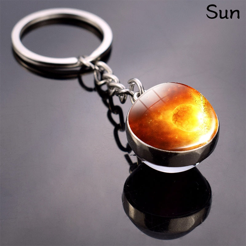 Solar System Planets Keychain - Metal Moon Phase Charm with 8 Planet Designs, Celestial-Themed Gift for Anniversaries, Keys, Wallets & Bags, Celestial Keychain | Metallic Finish | Metal Construction