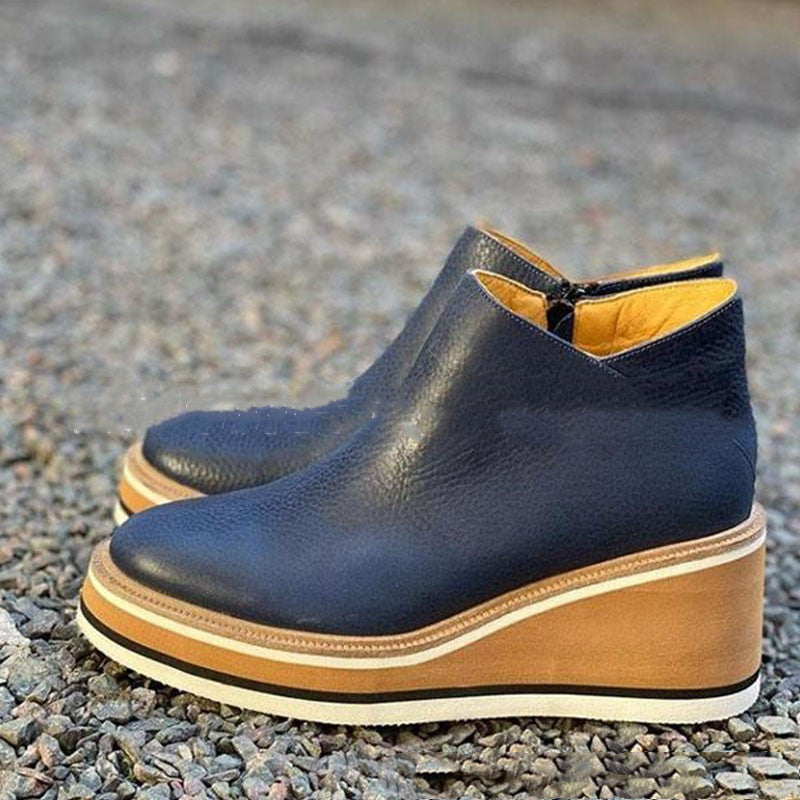 New Style Flat Side Zipper Shoes For Autumn And Winter - Belvar