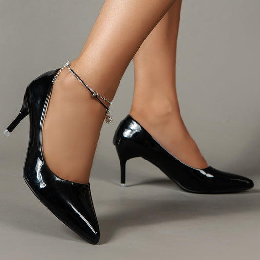 [Elegant Stiletto Heels] Elegant Pointed Toe Women's Solid Color Stiletto Heels - Lightweight Dress Pumps, Work Pumps