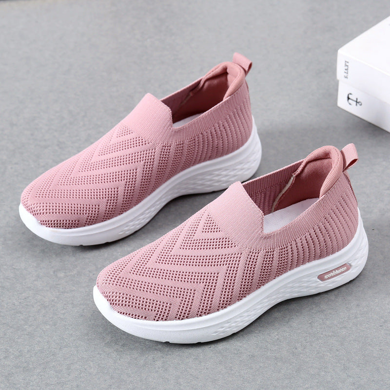 Casual Mesh Shoes Sock Slip On Flat Shoes For Women Sneakers Casual Soft Sole Walking Sports Shoe - Belvar