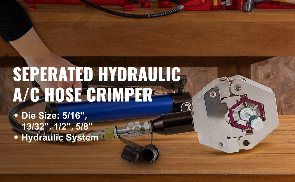 SucceBuy Hydraulic Hose Crimper 71500 Separable Hydra-Krimp with Aluminum Pump Handheld Air Condtioning Repair Crimping Tool Set