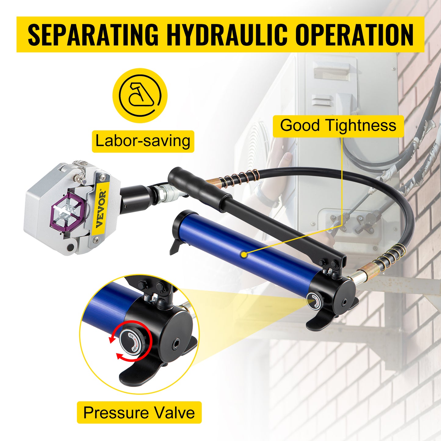SucceBuy Hydraulic Hose Crimper 71500 Separable Hydra-Krimp with Aluminum Pump Handheld Air Condtioning Repair Crimping Tool Set