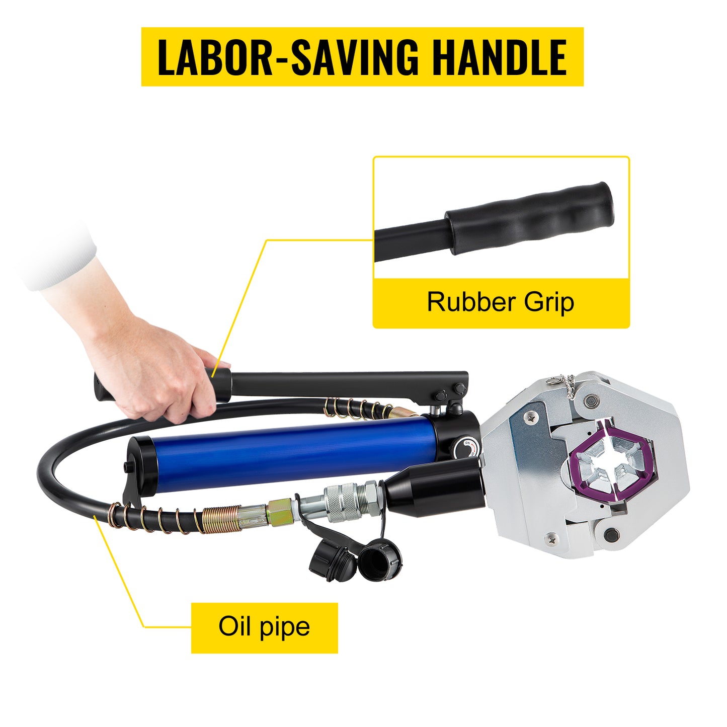 SucceBuy Hydraulic Hose Crimper 71500 Separable Hydra-Krimp with Aluminum Pump Handheld Air Condtioning Repair Crimping Tool Set
