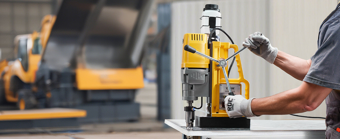 SucceBuy Magnetic Drill Boring Diameter Portable Electric Mag Drill Press Drilling Machine Metal Surface Industrial Improvement